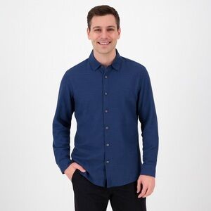 Theory Men's Navy Dress Shirt Size L